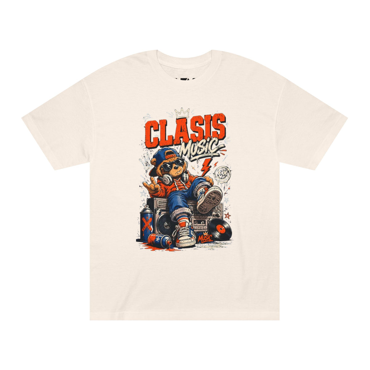 Retro Hip-Hop Classic Music Bear Graphic Tee