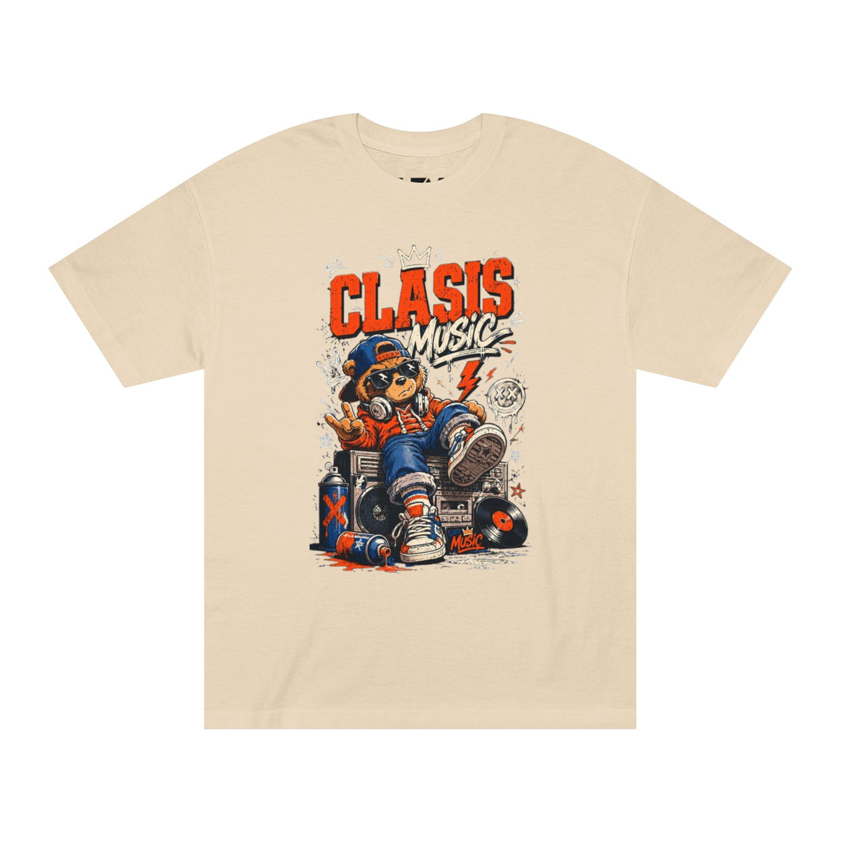 Retro Hip-Hop Classic Music Bear Graphic Tee