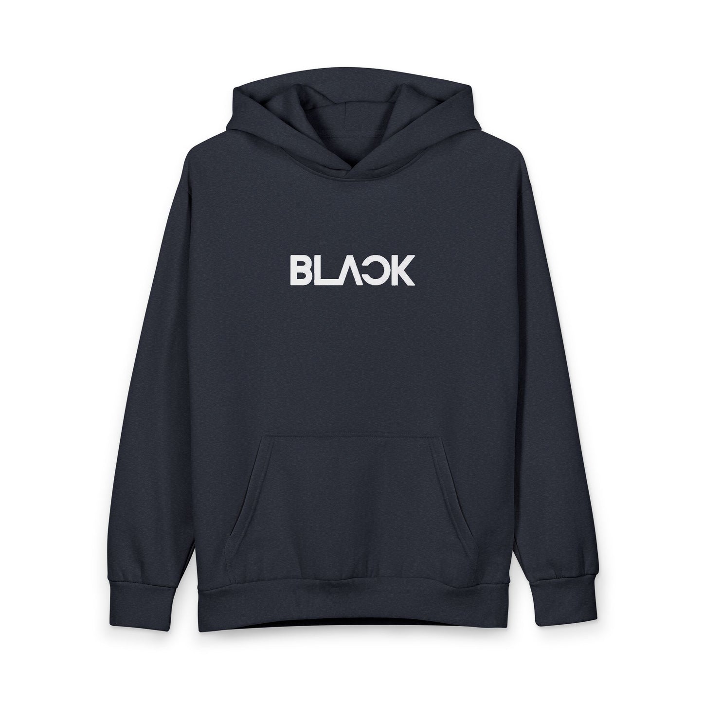 Black Graphic Hoodie — Urban Streetwear Pullover with Retro Photo & Blue Accent