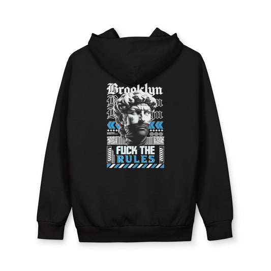 Hoodie — 'Fuck The Rules' Brooklyn Statue Graphic Pullover