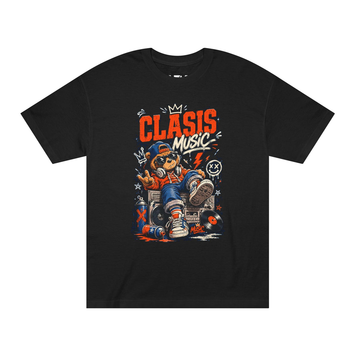 Retro Hip-Hop Classic Music Bear Graphic Tee